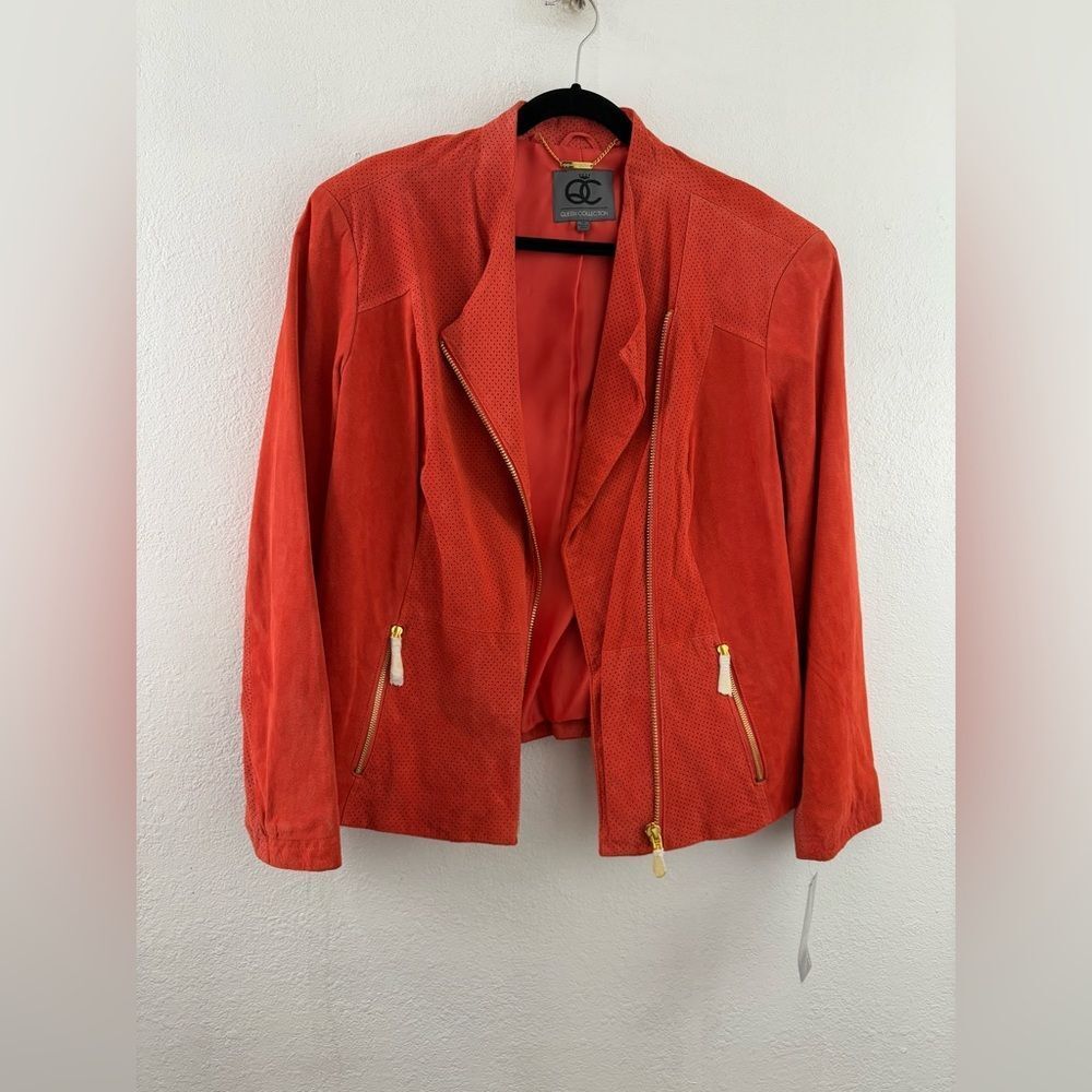 Queen Collection Orange suede jacket size XL
